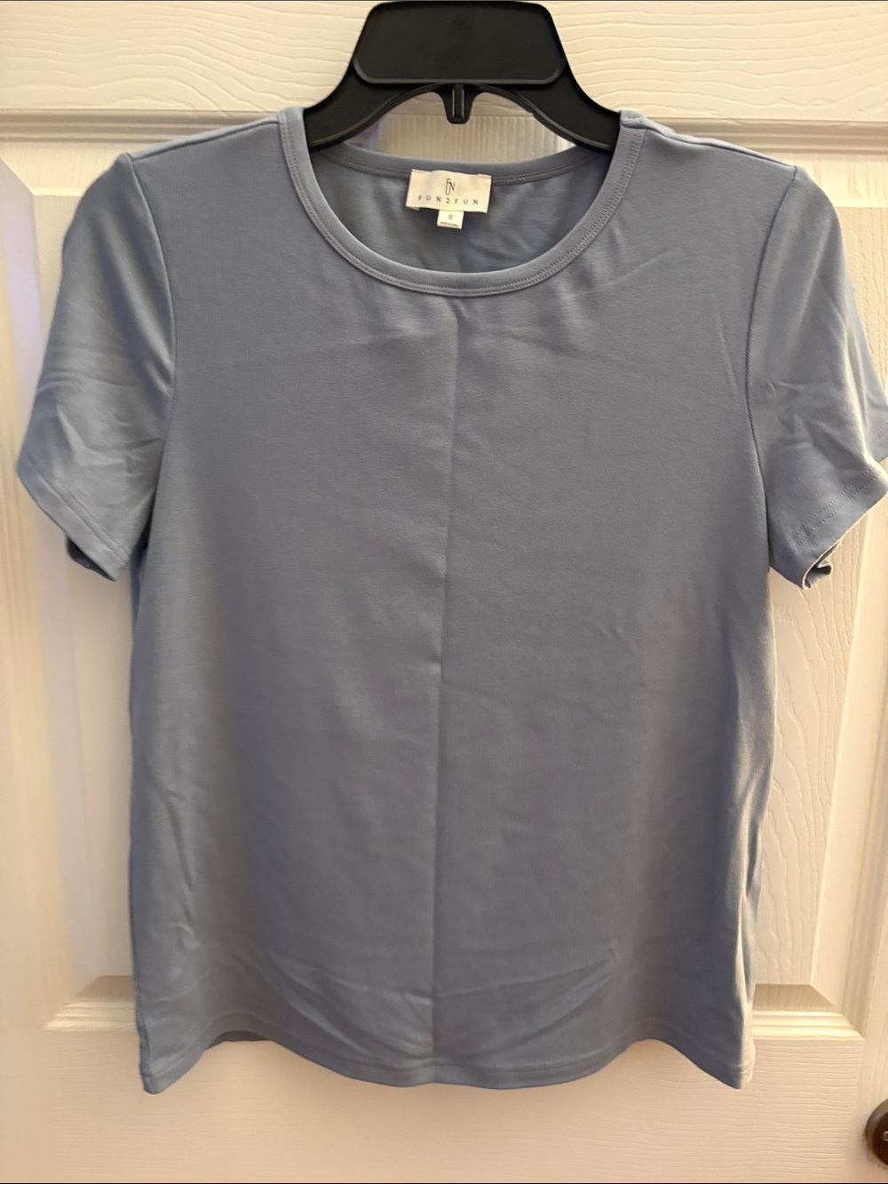 fun 2 fun Dusty Blue Short Sleeve Crewneck Tee